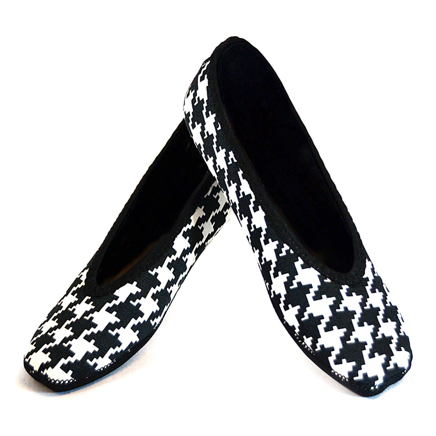Nufoot Ballet Flats Black/White Houndstooth